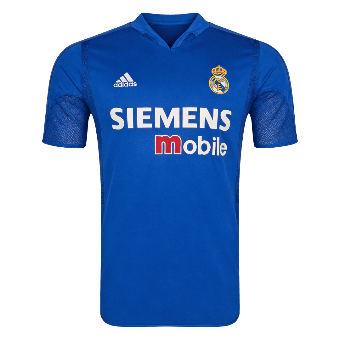 Retro Real Madrid Mens Away Soccer Jersey 2004/05 Blue