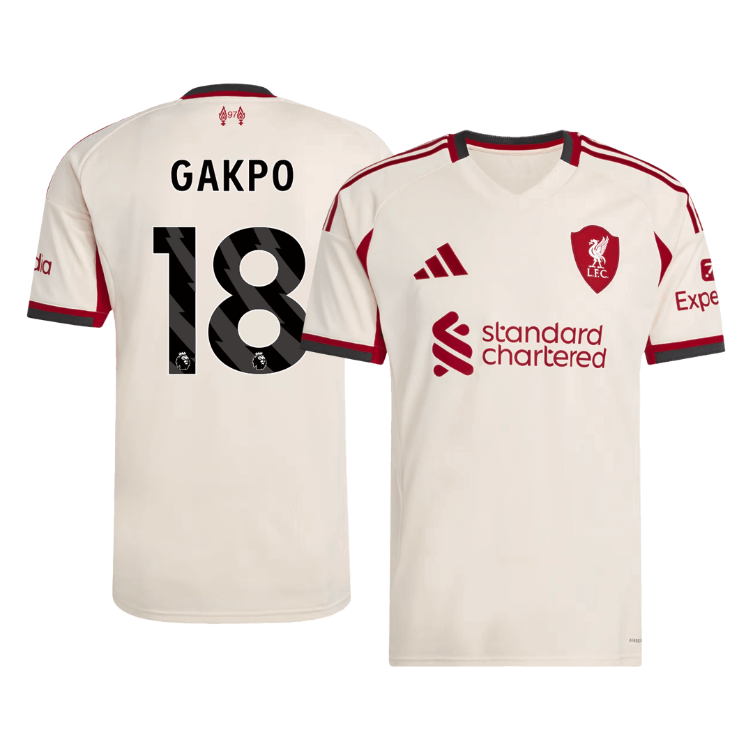 GAKPO #18 Liverpool Mens Away Soccer Jersey 2025/26 White