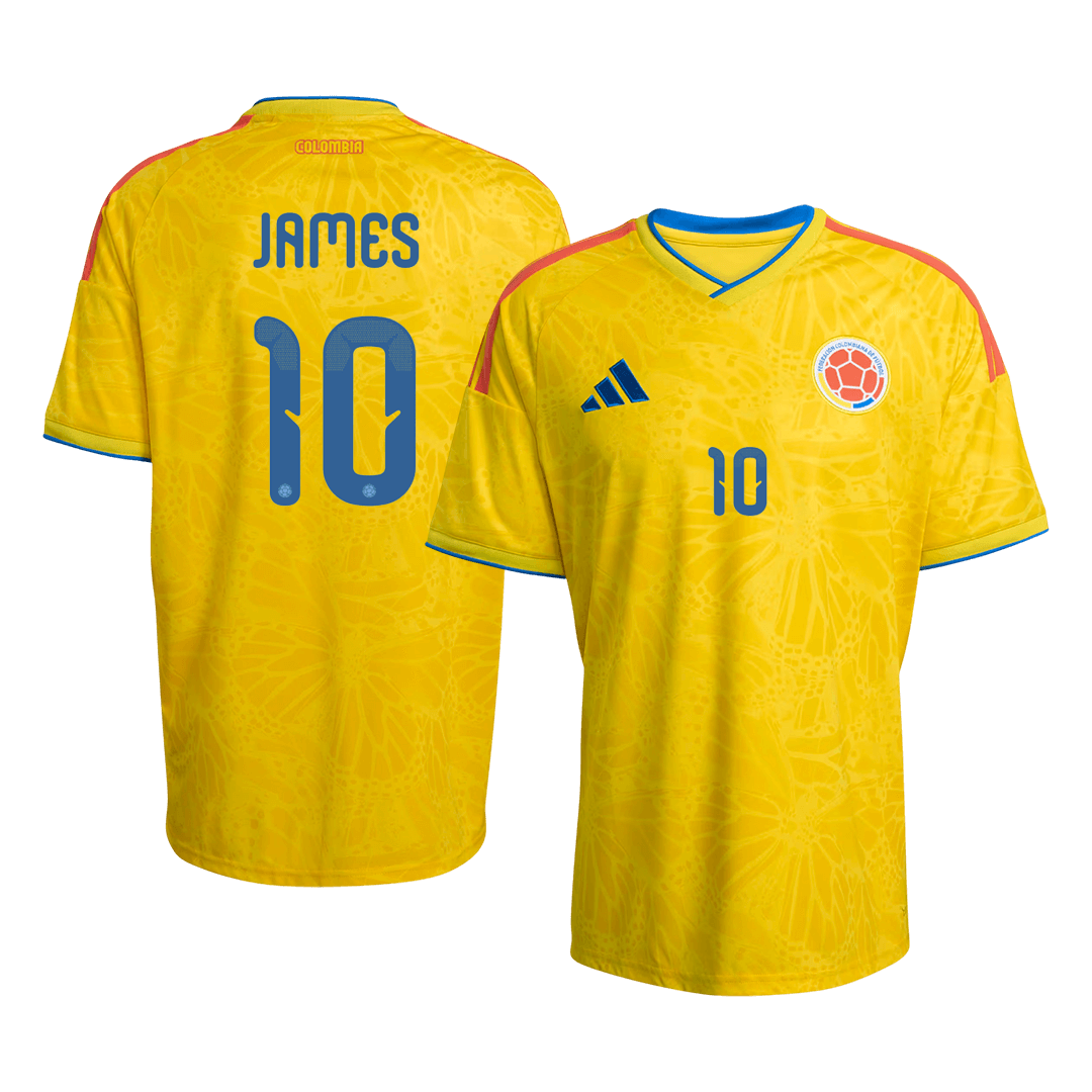 JAMES #10 Colombia Mens Home Soccer Jersey World Cup 2026 Yellow