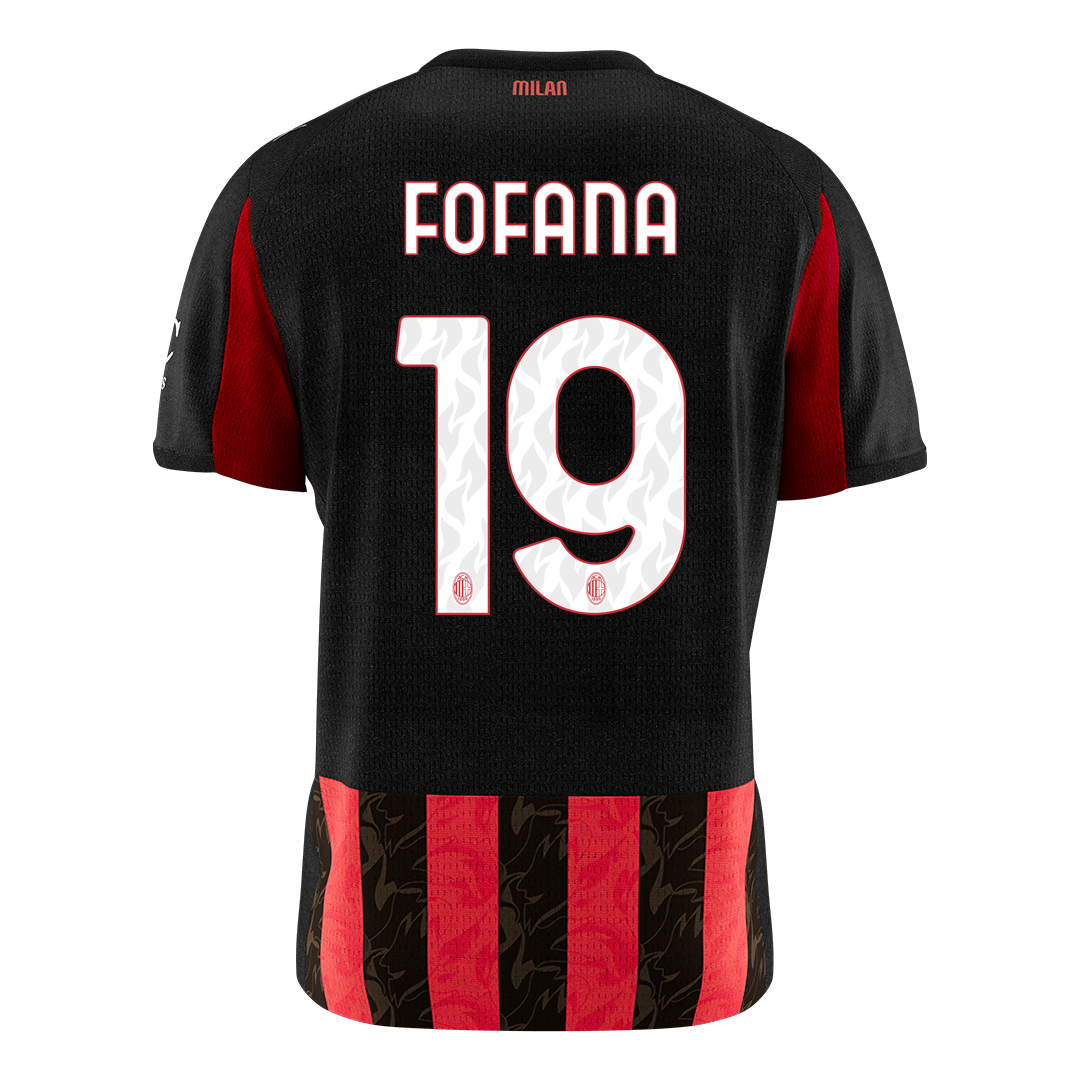 FOFANA #19 AC Milan Mens Home Soccer Jersey 2025/26 Red&Black [PREMIUM]