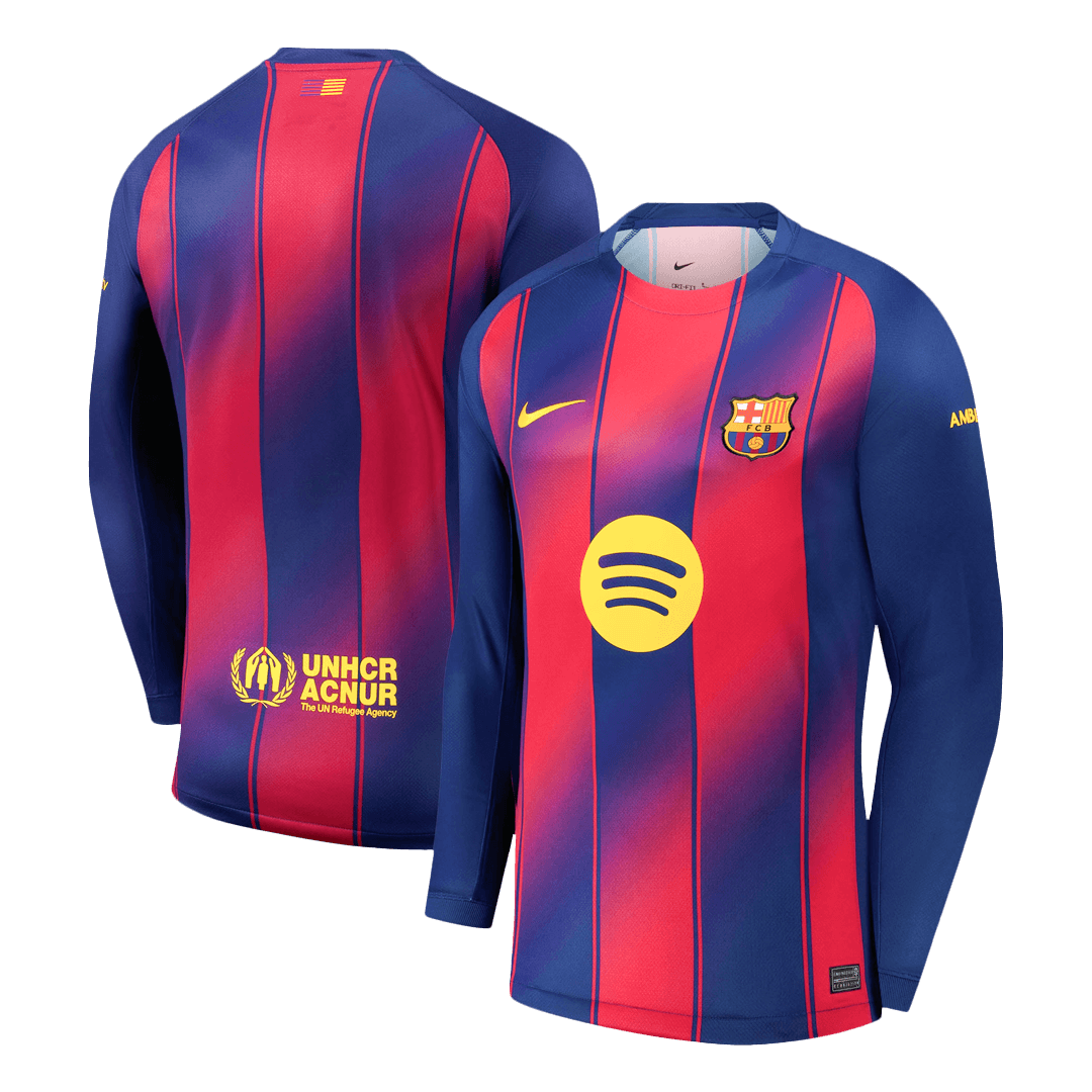 Barcelona Mens Home Long Sleeve Soccer Jersey 2025/26 Red&Blue