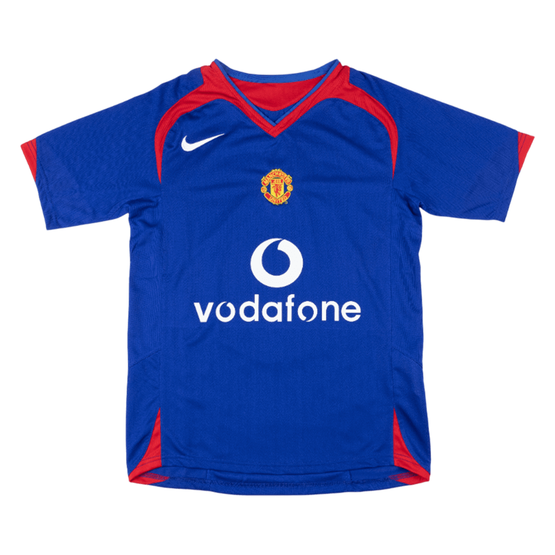 Retro Manchester United Mens Away Soccer Jersey 2005/06 Blue