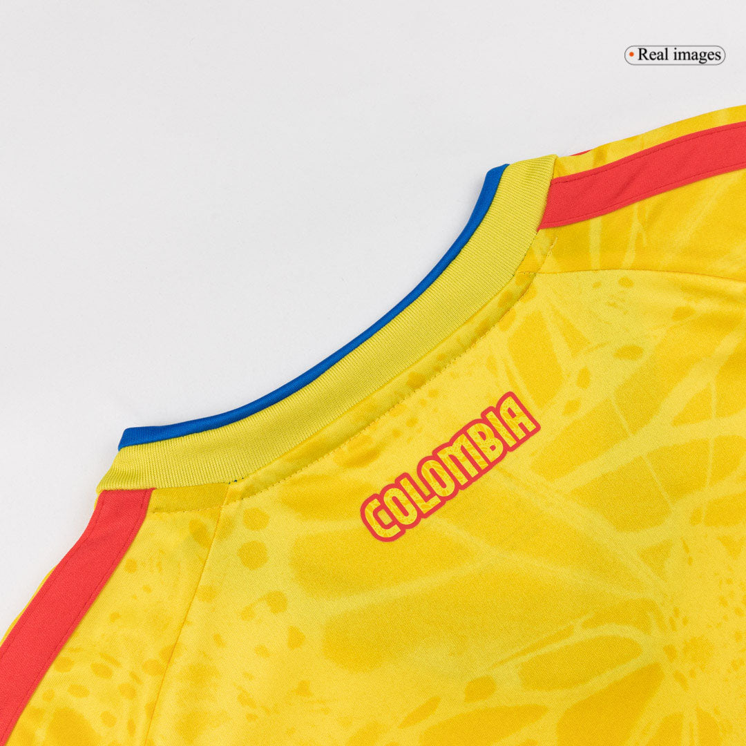 Colombia Mens Home Long Sleeve Soccer Jersey World Cup 2026 Yellow
