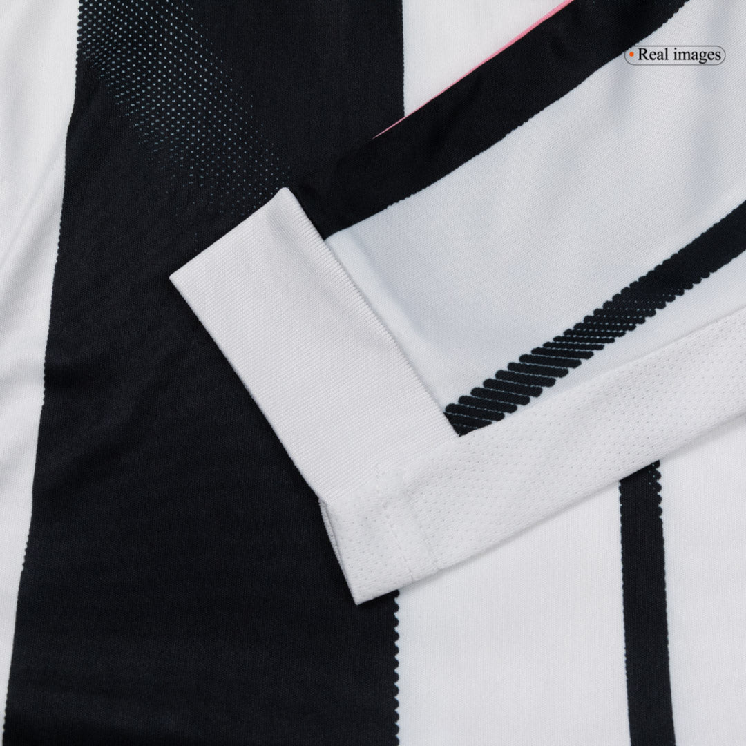 Juventus Mens Home Long Sleeve Soccer Jersey 2025/26 Black&White