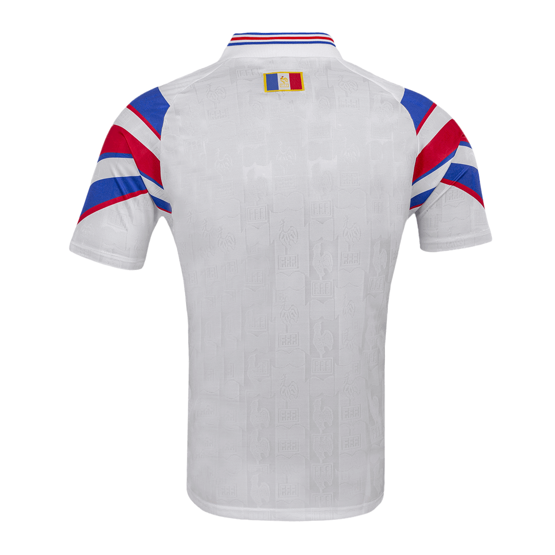 Retro France Mens Away Soccer Jersey 1996 White