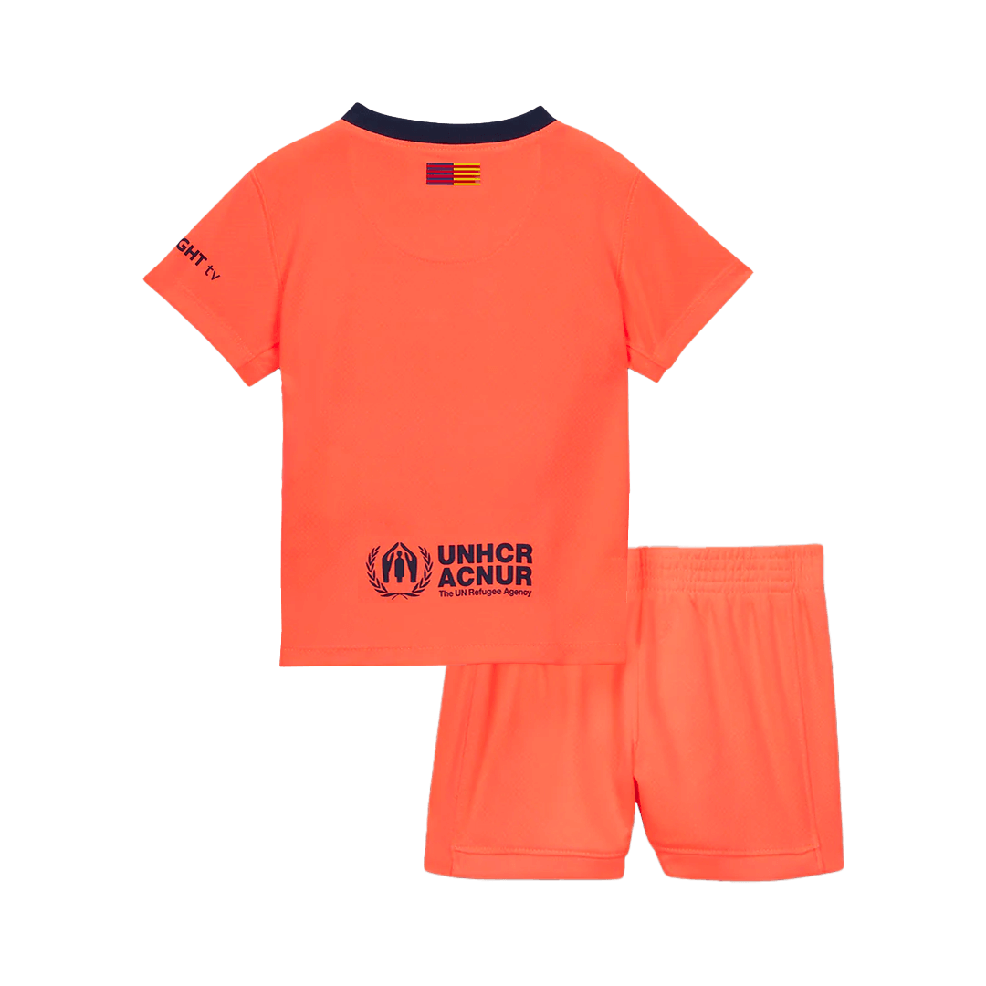 Barcelona Kids Third Away Soccer Kit 2025/26 Orange