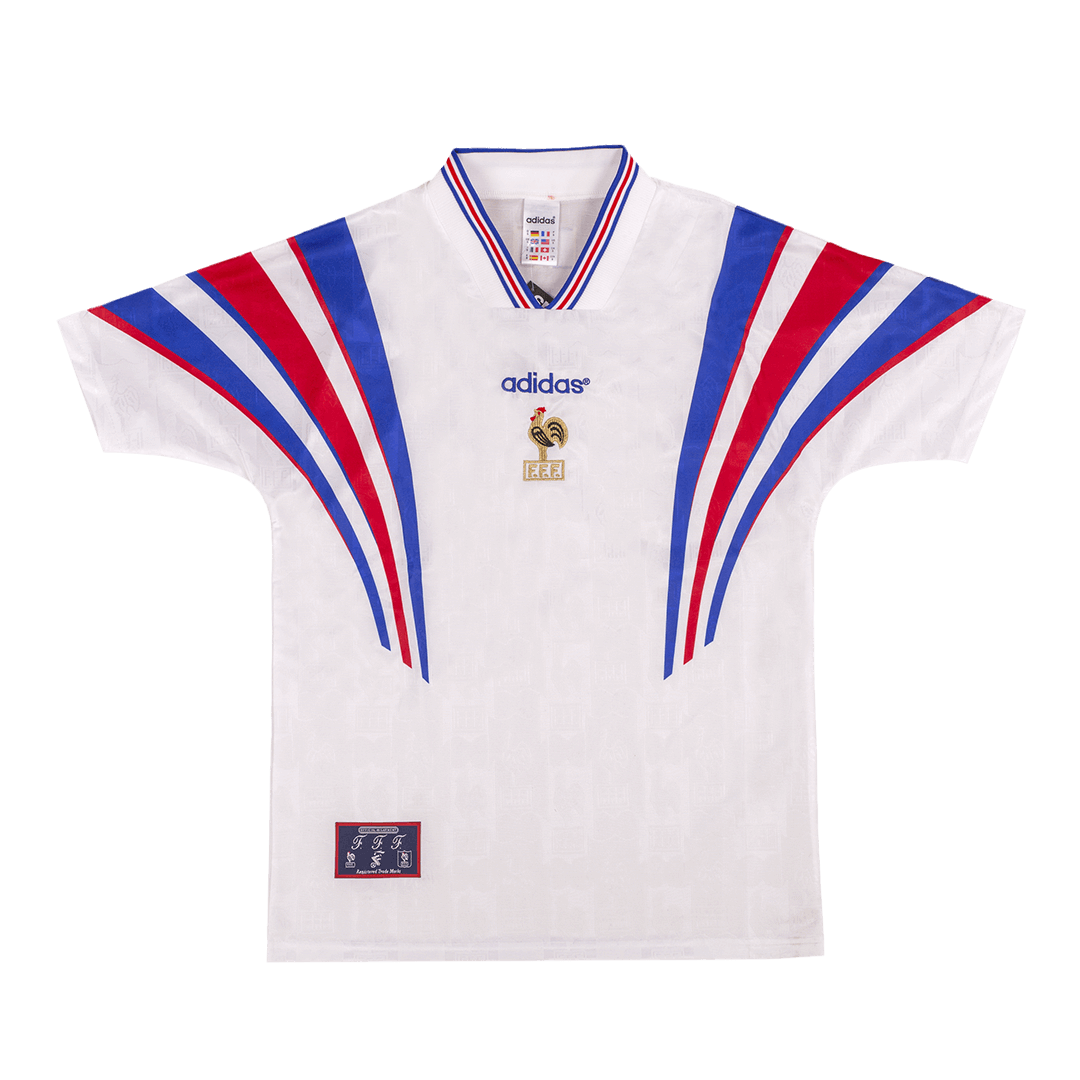 Retro France Mens Away Soccer Jersey 1996 White