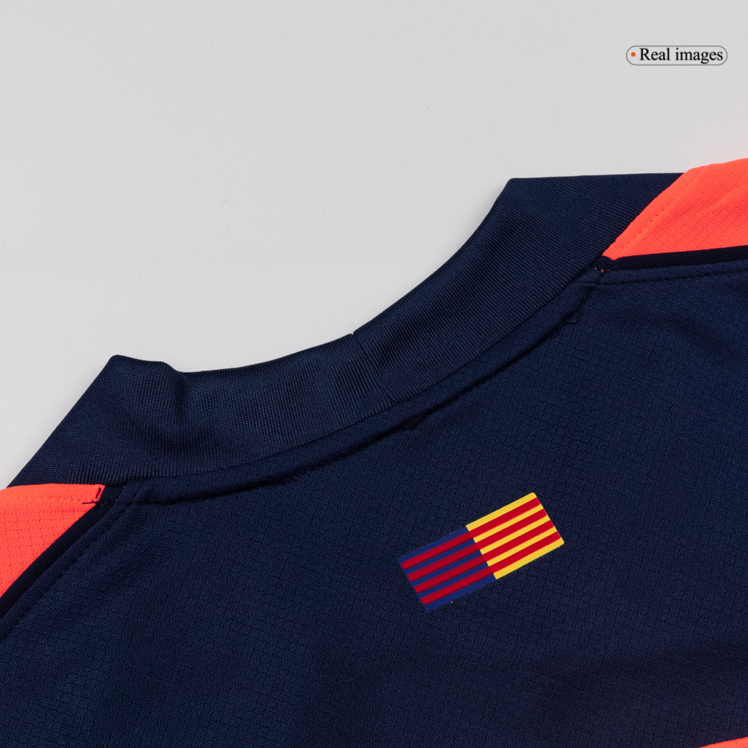 Barcelona Mens Third Away Long Sleeve Soccer Jersey 2025/26 Orange