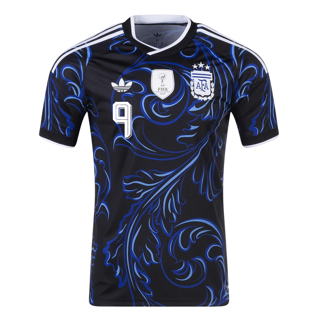 J. ALVAREZ #9 Argentina Mens Away Soccer Jersey World Cup 2026 Black
