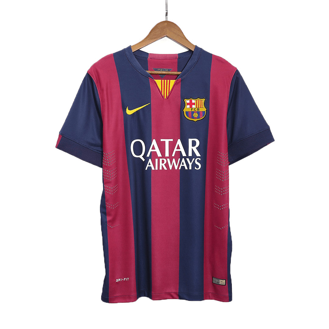 Retro Barcelona Mens Home Soccer Jersey 2014/15 Red&Blue