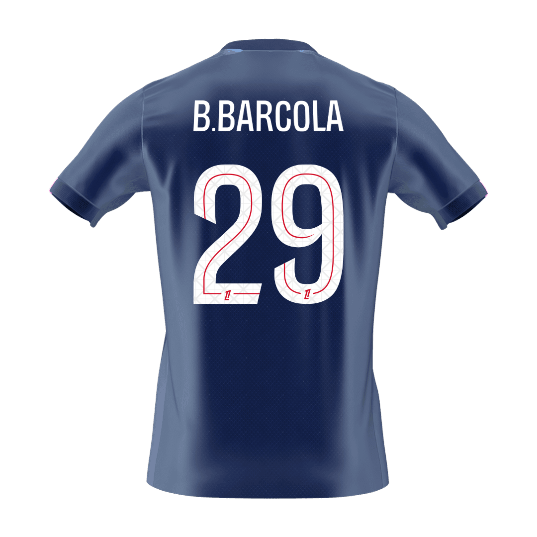 B.BARCOLA #29 PSG Mens Home Soccer Jersey 2025/26 Navy [PREMIUM]