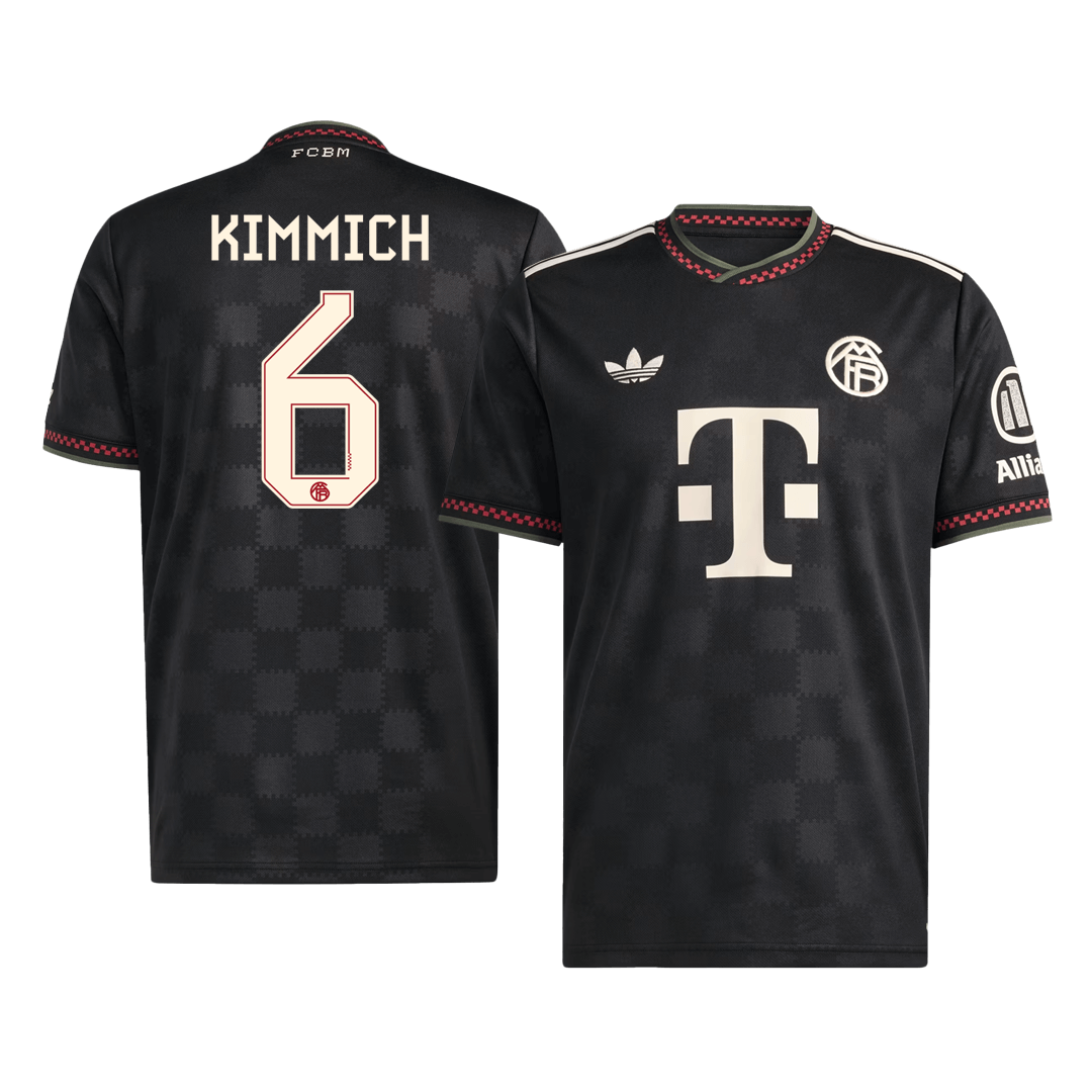 KIMMICH #6 Bayern Munich Mens Third Away Soccer Jersey 2025/26 Black