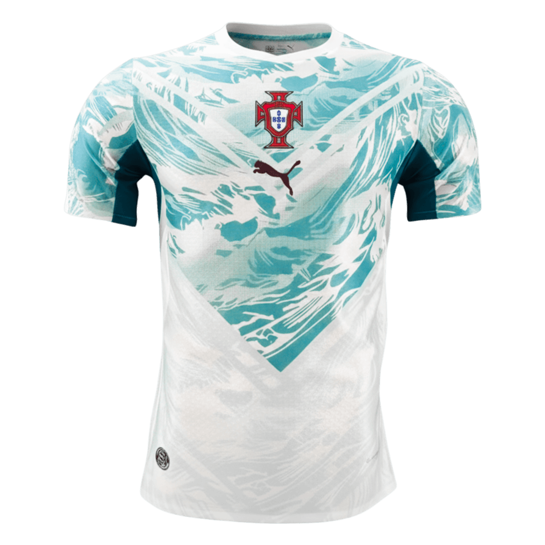 Portugal Mens Away Soccer Jersey World Cup 2026 White&Green - Player Version
