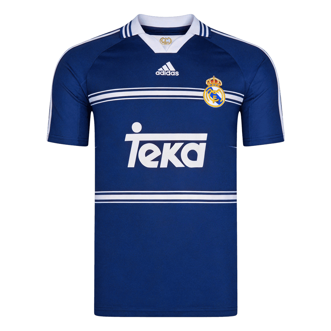 Retro Real Madrid Mens Away Soccer Jersey 1998/99 Navy
