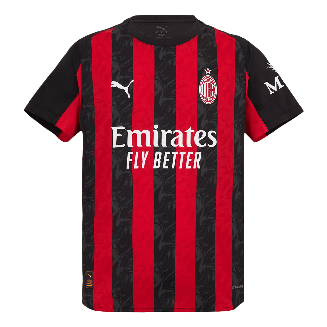 AC Milan Mens Home Soccer Jersey 2025/26 Red&Black - Player Version