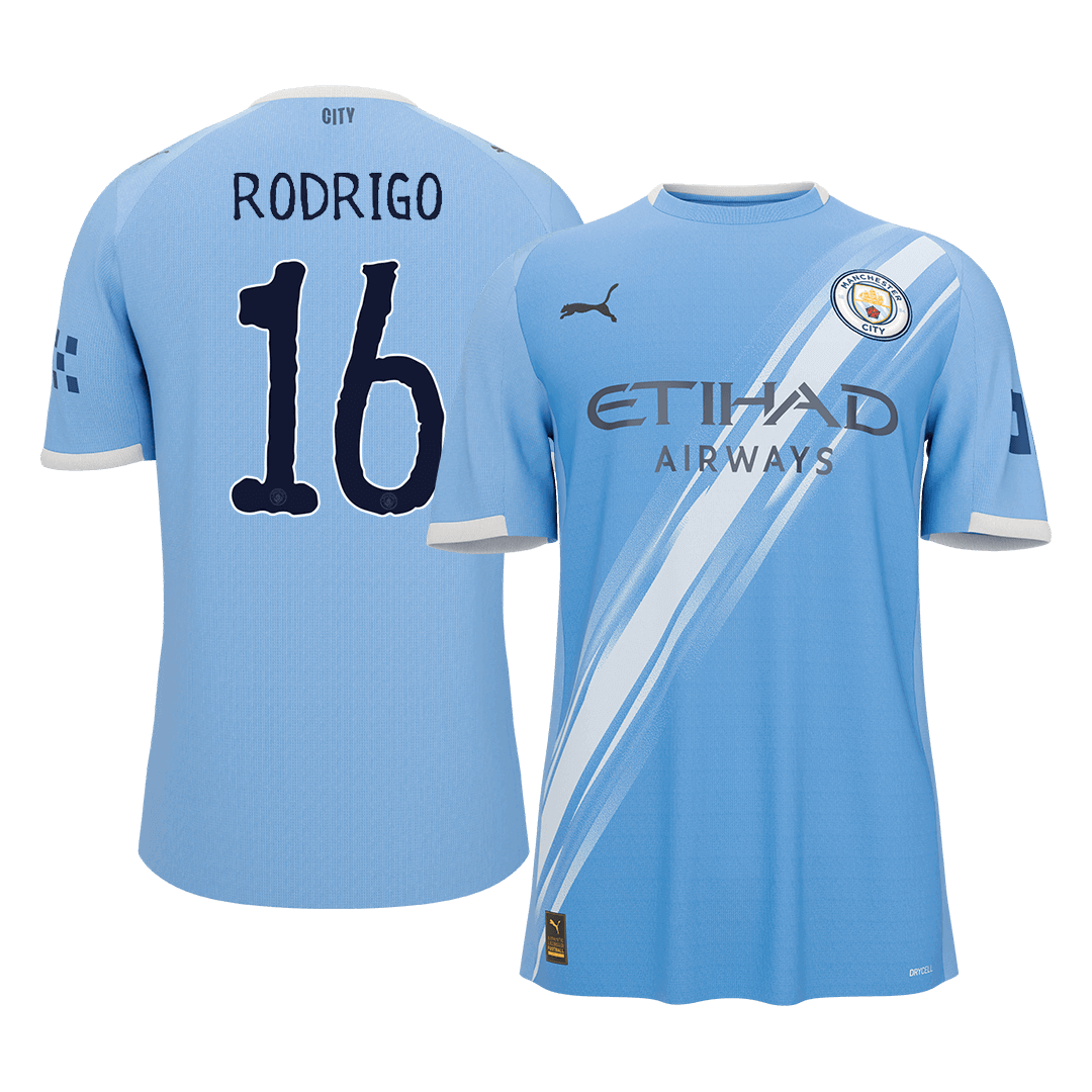 RODRIGO #16 Manchester City Mens Home Soccer Jersey World Cup 2025/26 Blue [PREMIUM]