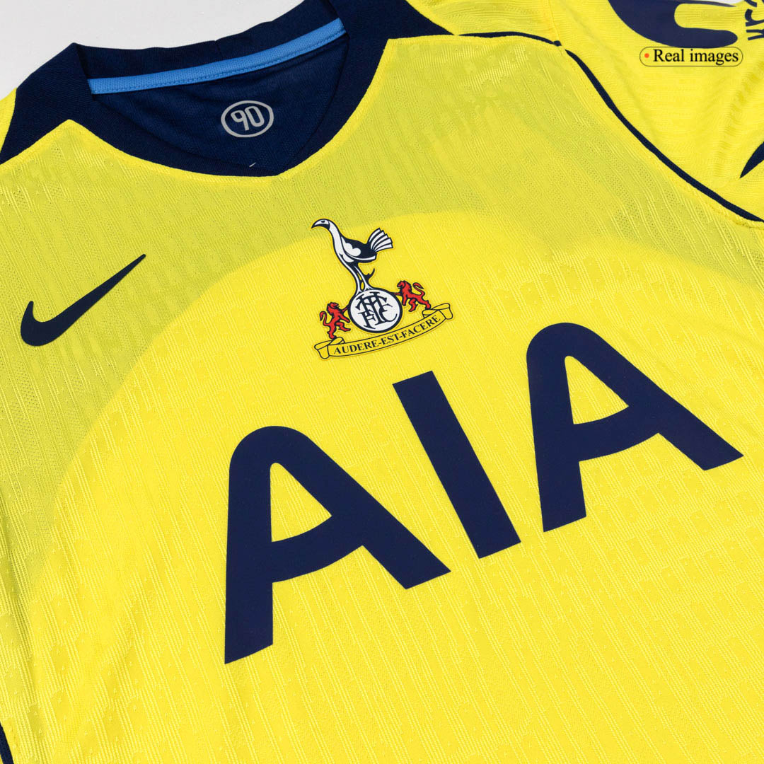 Tottenham Hotspur Mens Third Away Soccer Jersey 2025/26 Yellow - Player Version