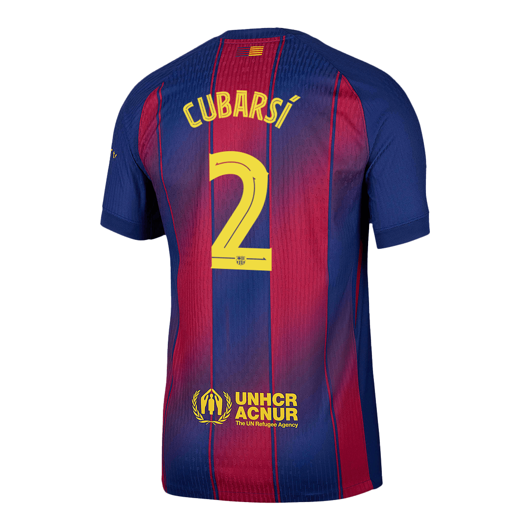 CUBARSÍ #2 Barcelona Mens Home Soccer Jersey UCL 2025/26 Red&Blue - Player Version