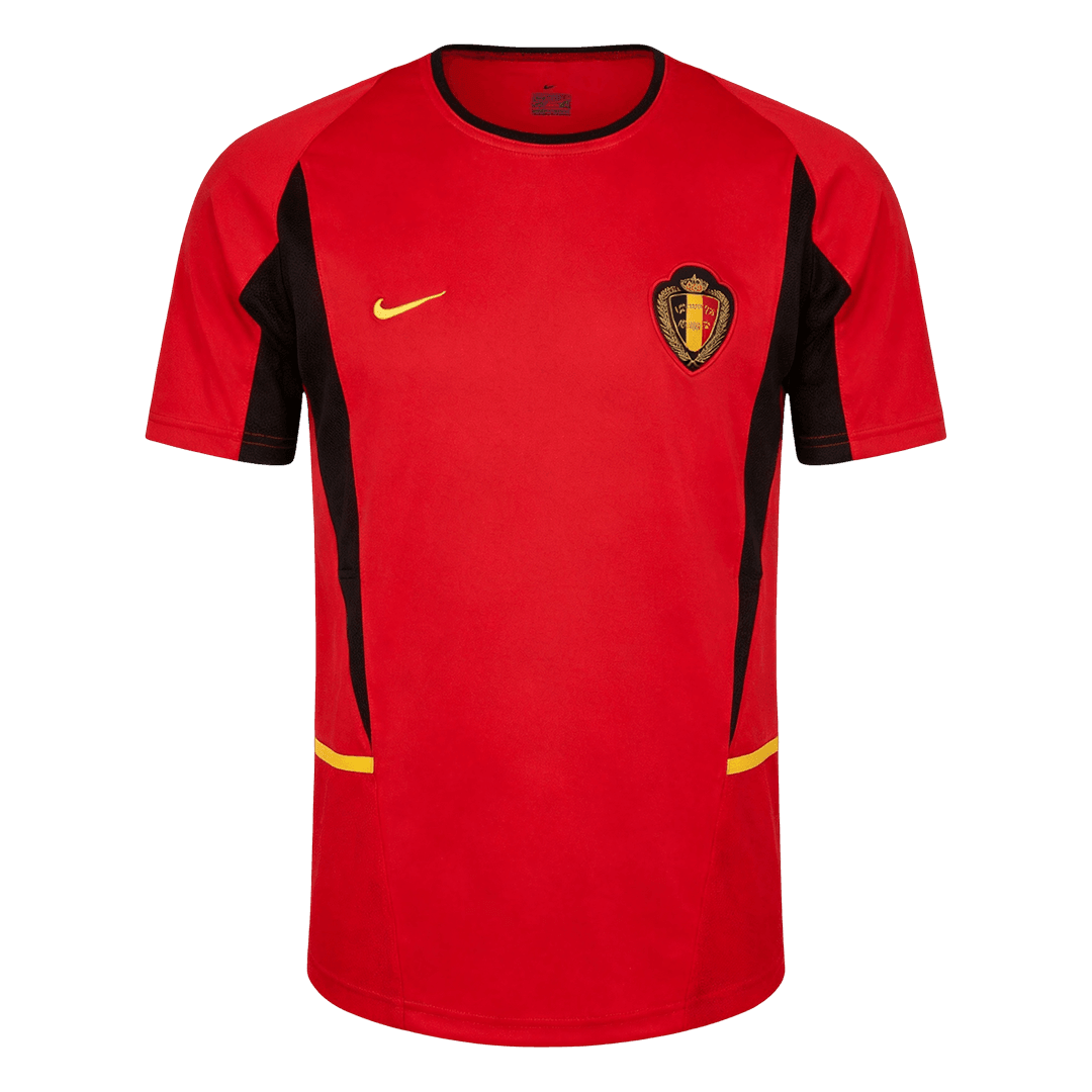 Retro Belgium Mens Home Soccer Jersey World Cup 2002 Red