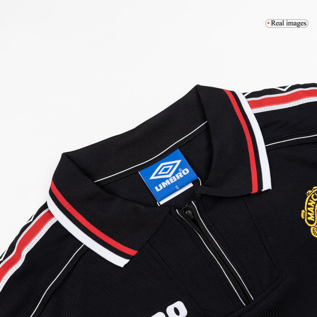 Retro Manchester United Mens Away Soccer Jersey 1998 Black