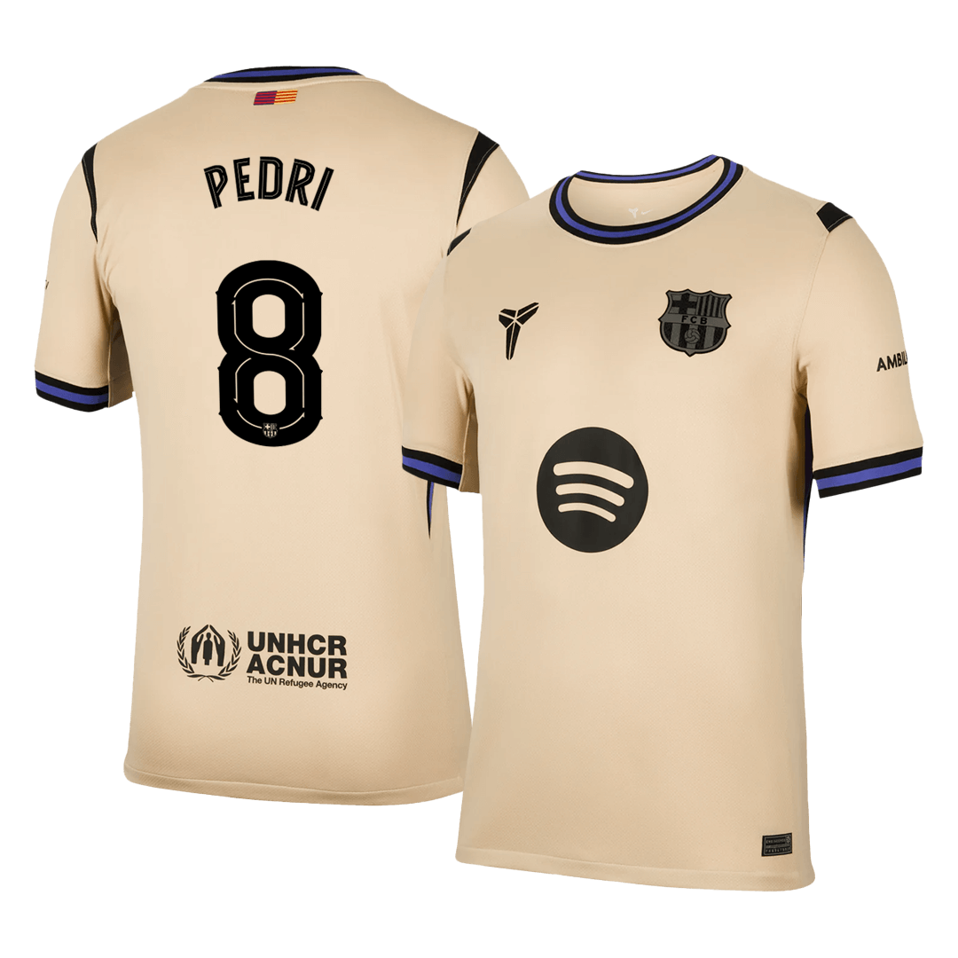 PEDRI #8 Barcelona Mens Away Soccer Jersey UCL 2025/26 Yellow