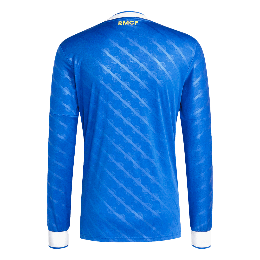 Real Madrid Mens Third Away Long Sleeve Soccer Jersey 2025/26 Blue