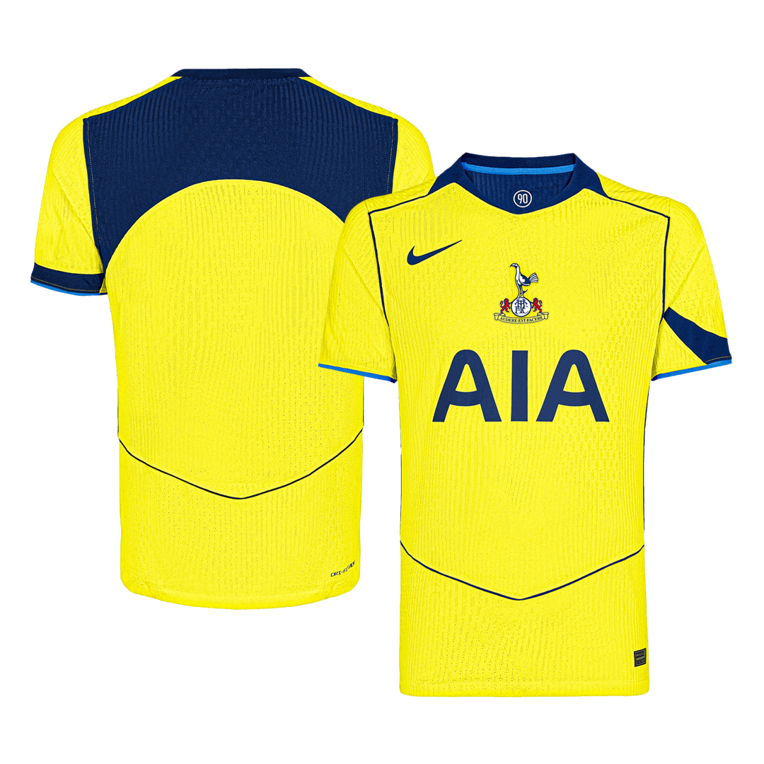 Tottenham Hotspur Mens Third Away Soccer Jersey 2025/26 Yellow - Player Version