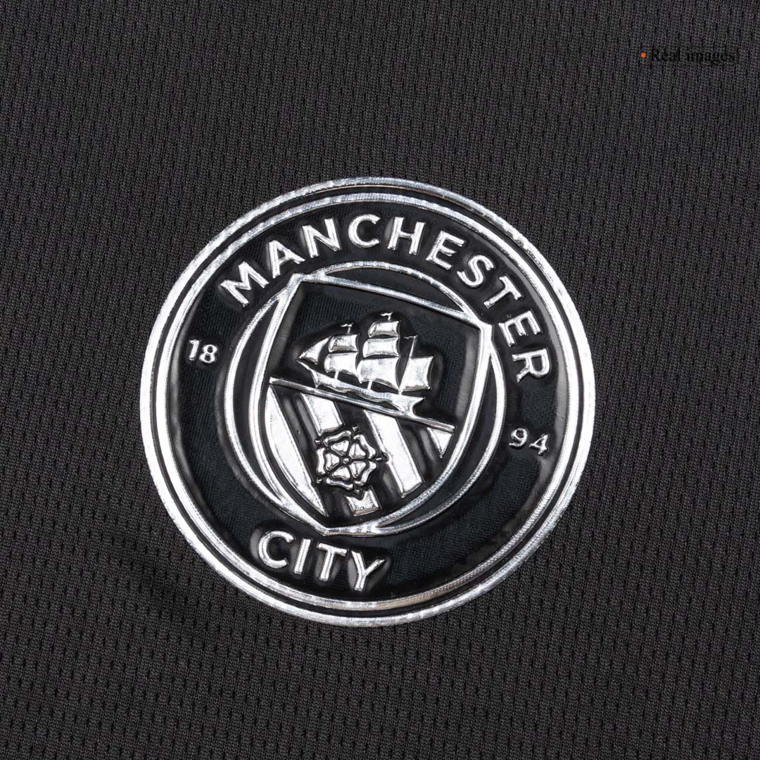 Manchester City Mens Away Long Sleeve Soccer Jersey 2025/26 Black
