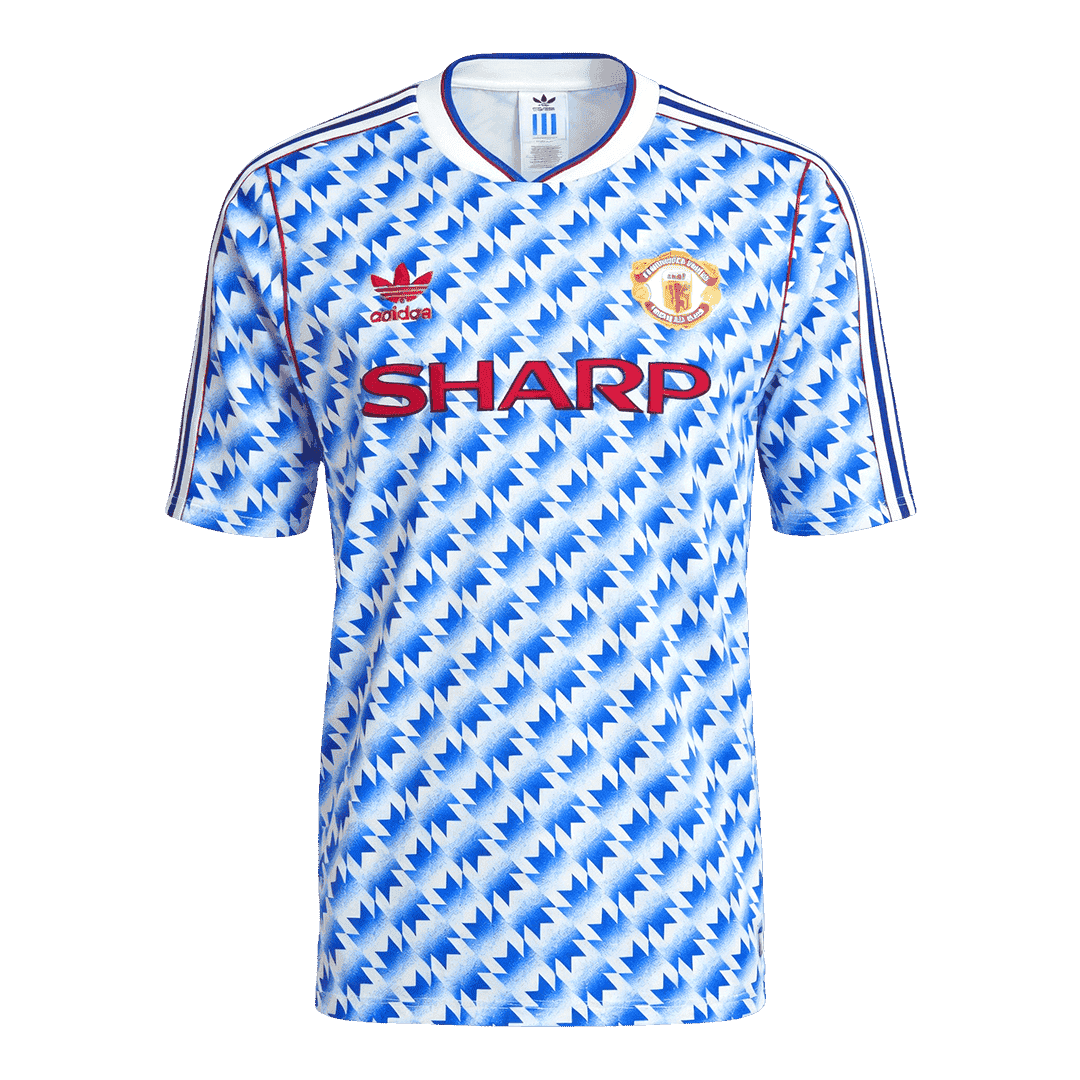 Retro Manchester United Mens Away Soccer Jersey 1990/92 Blue
