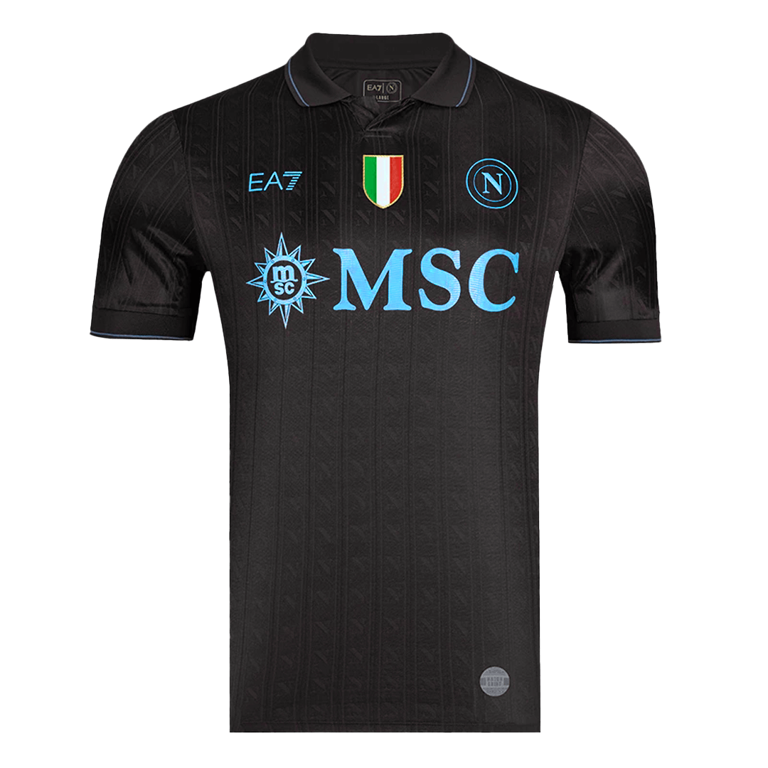 Napoli Mens Third Away Soccer Jersey 2025/26 Black