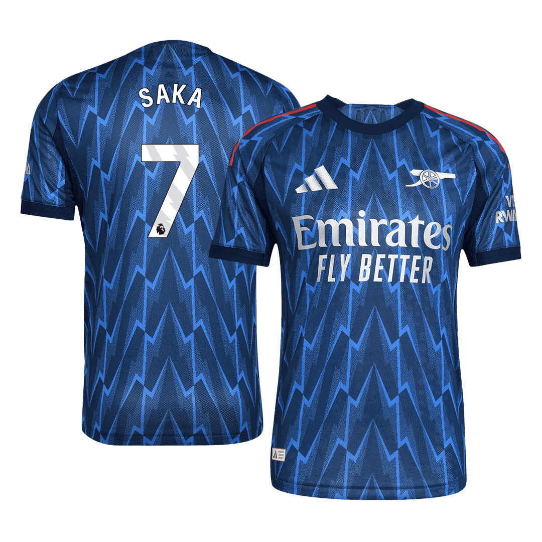 SAKA #7 Arsenal Mens Away Soccer Jersey 2025/26 Blue - Player Version