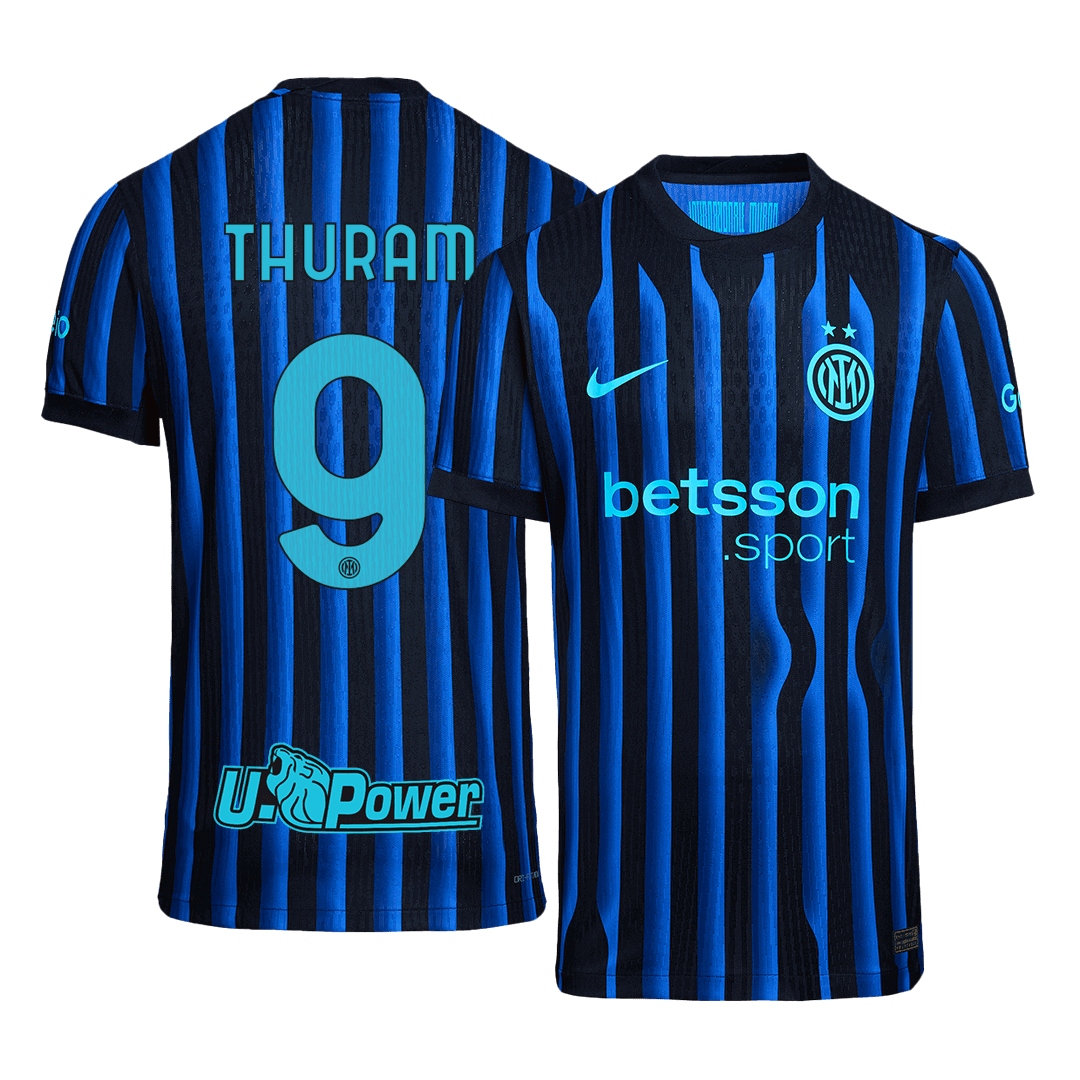 THURAM #9 Inter Milan Mens Home Soccer Jersey 2025/26 Blue&Black - Player Version