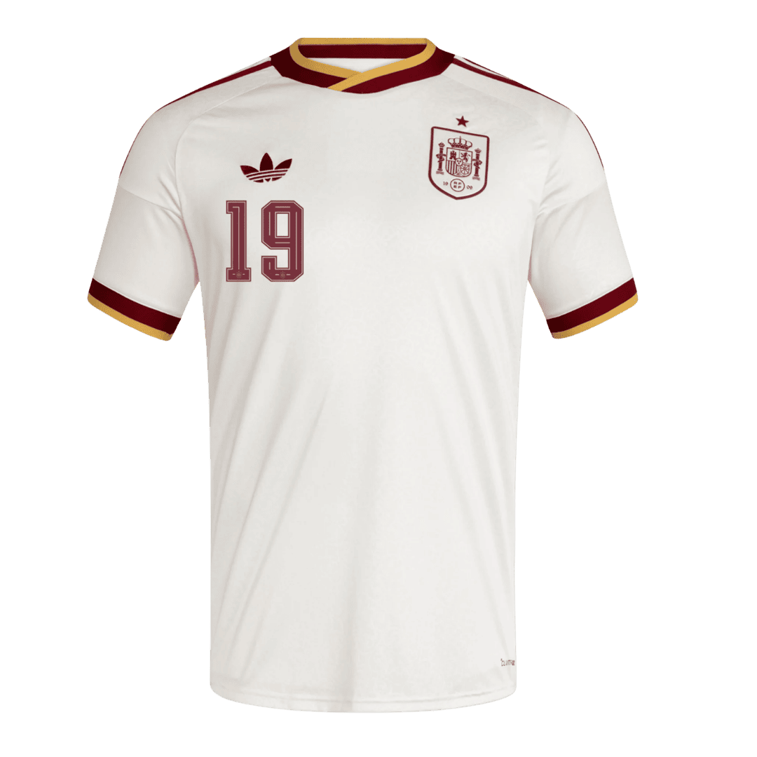 LAMINE YAMAL #19 Spain Mens Away Soccer Jersey World Cup 2026 White