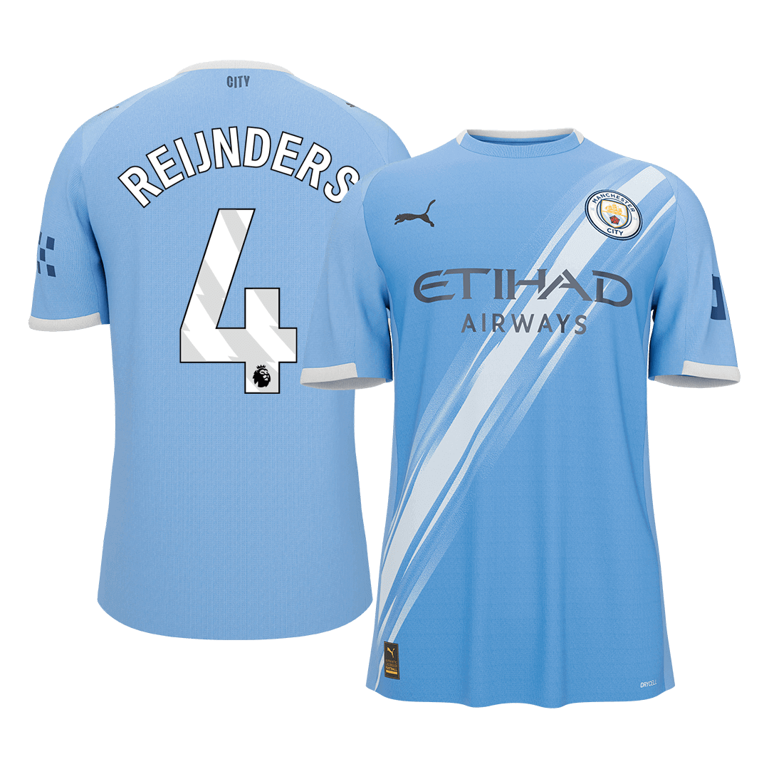 REIJNDERS #4 Manchester City Mens Home Soccer Jersey 2025/26 Blue [PREMIUM]