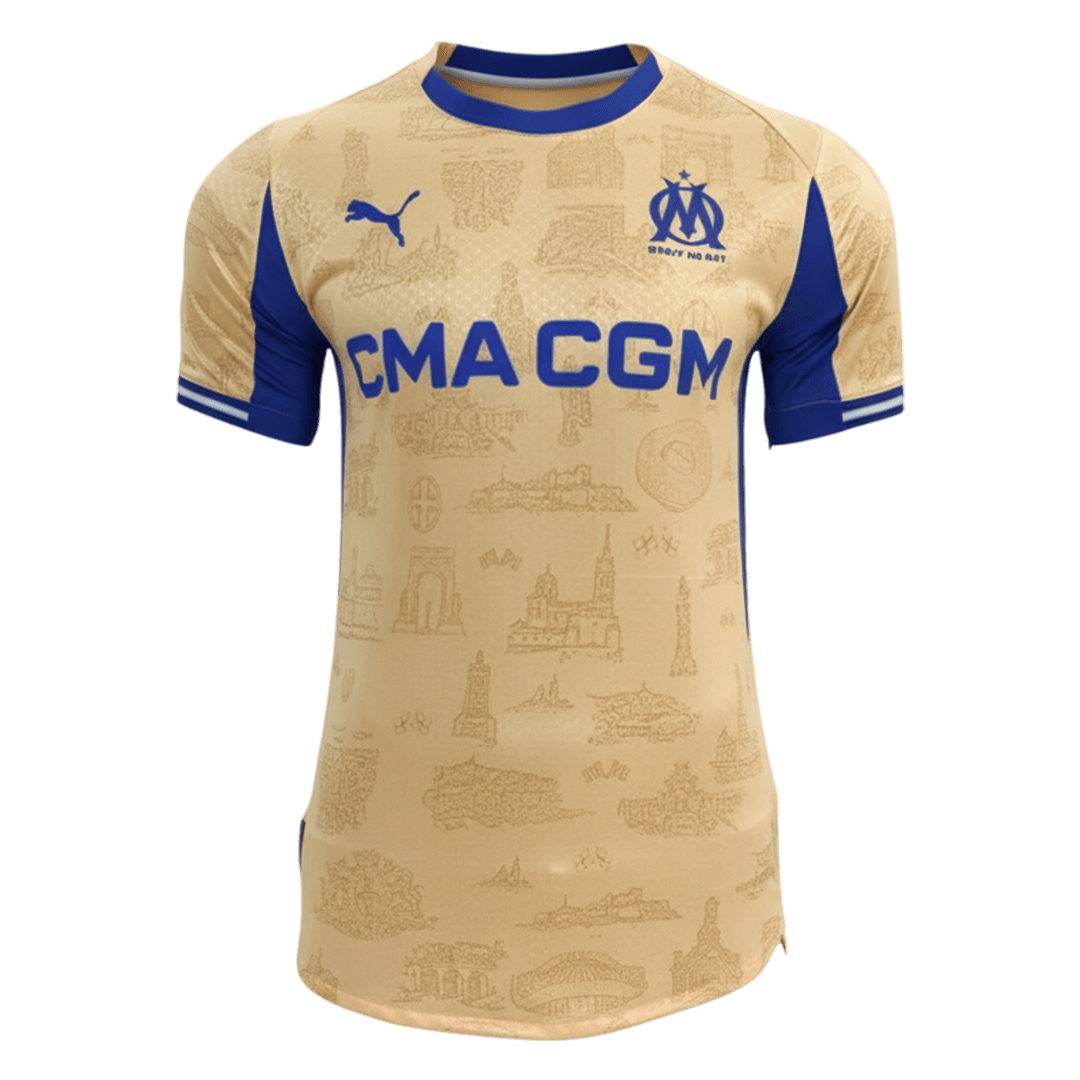 Marseille Mens Fourth Away Soccer Jersey 2025/26 Yellow - Player Version
