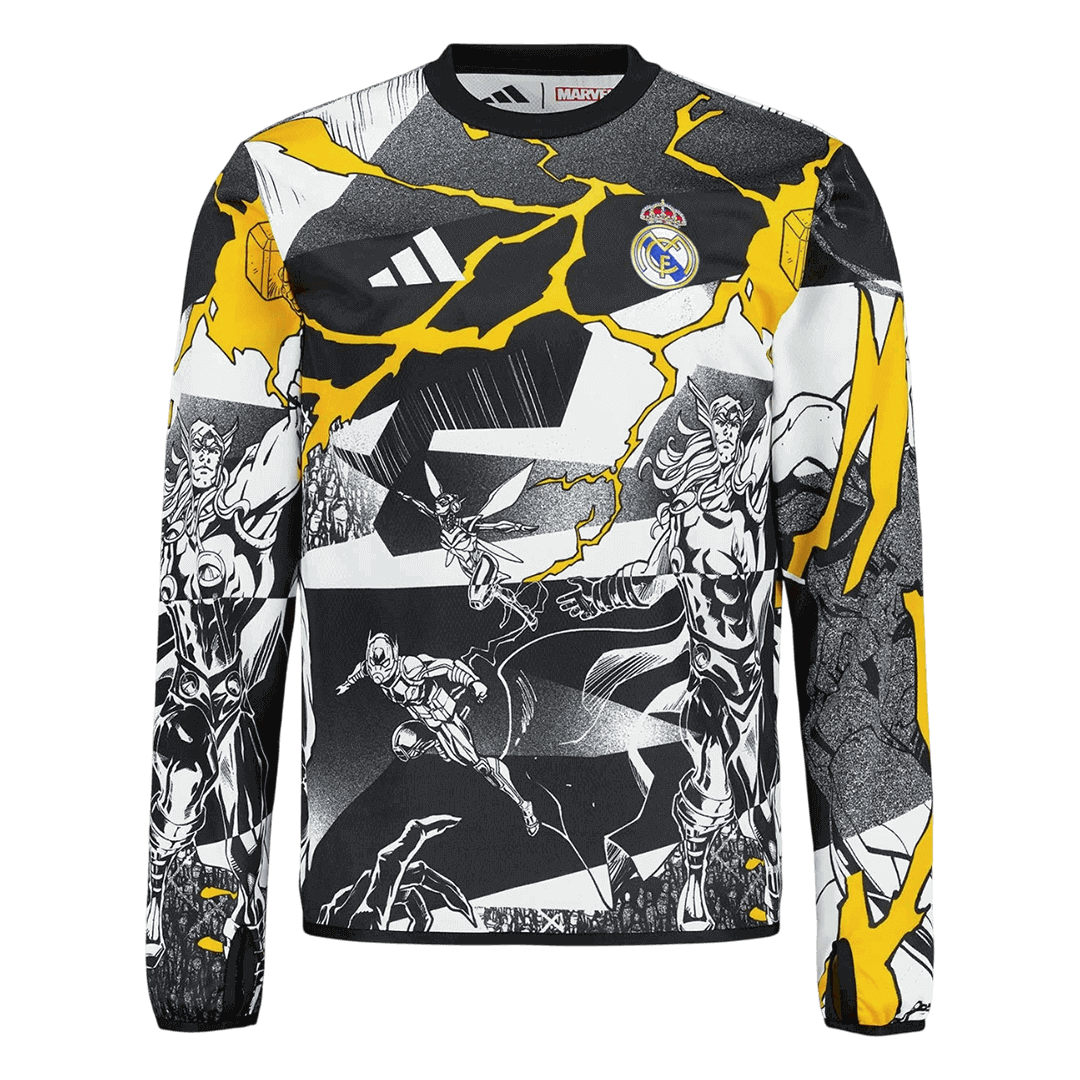 Real Madrid Mens Long Sleeve Soccer Jersey 2025/26 Black