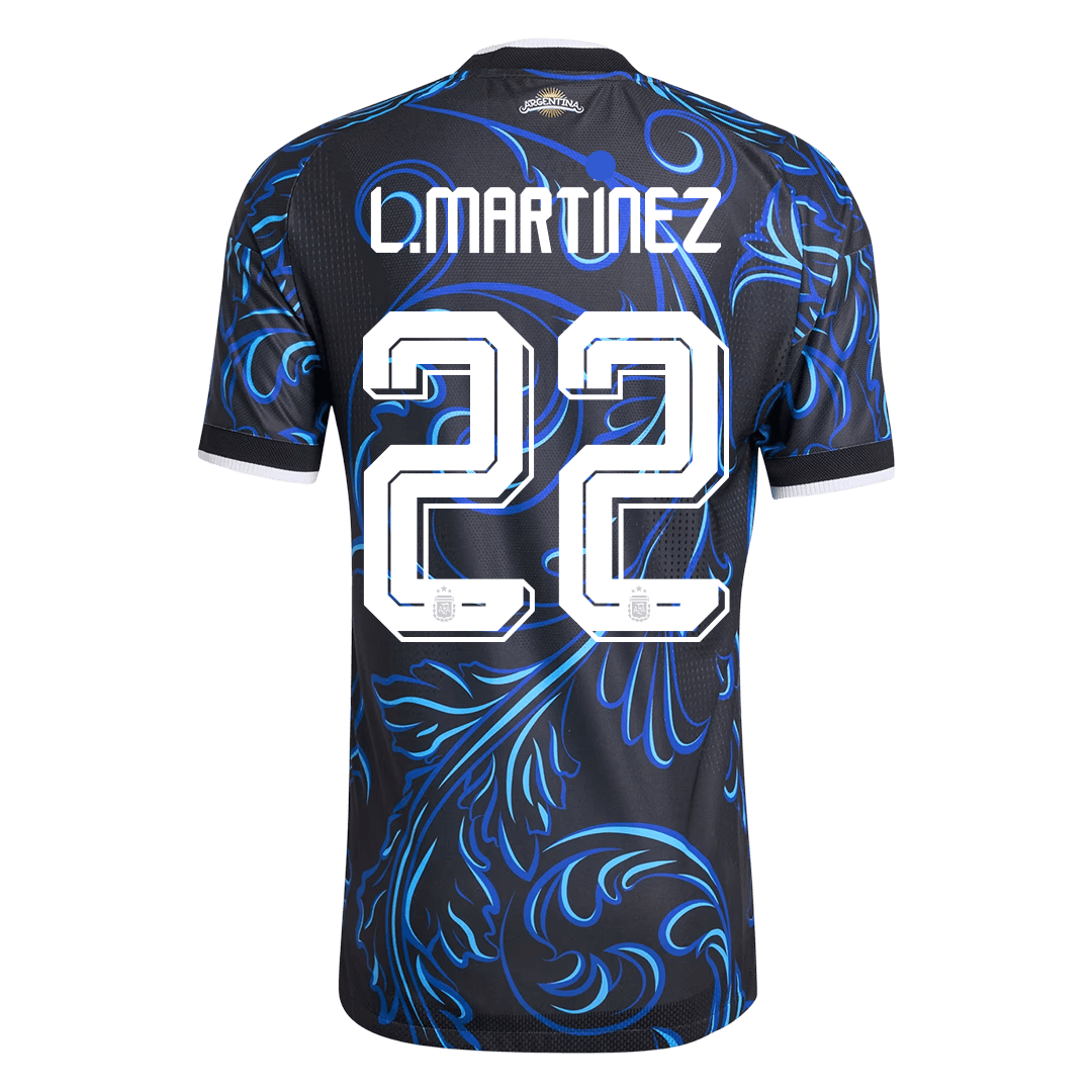 L. MARTINEZ #22 Argentina Mens Away Soccer Jersey World Cup 2026 Black - Player Version