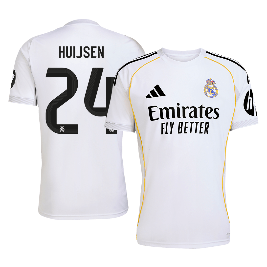 HUIJSEN #24 Real Madrid Mens Home Soccer Jersey 2025/26 White [PREMIUM]