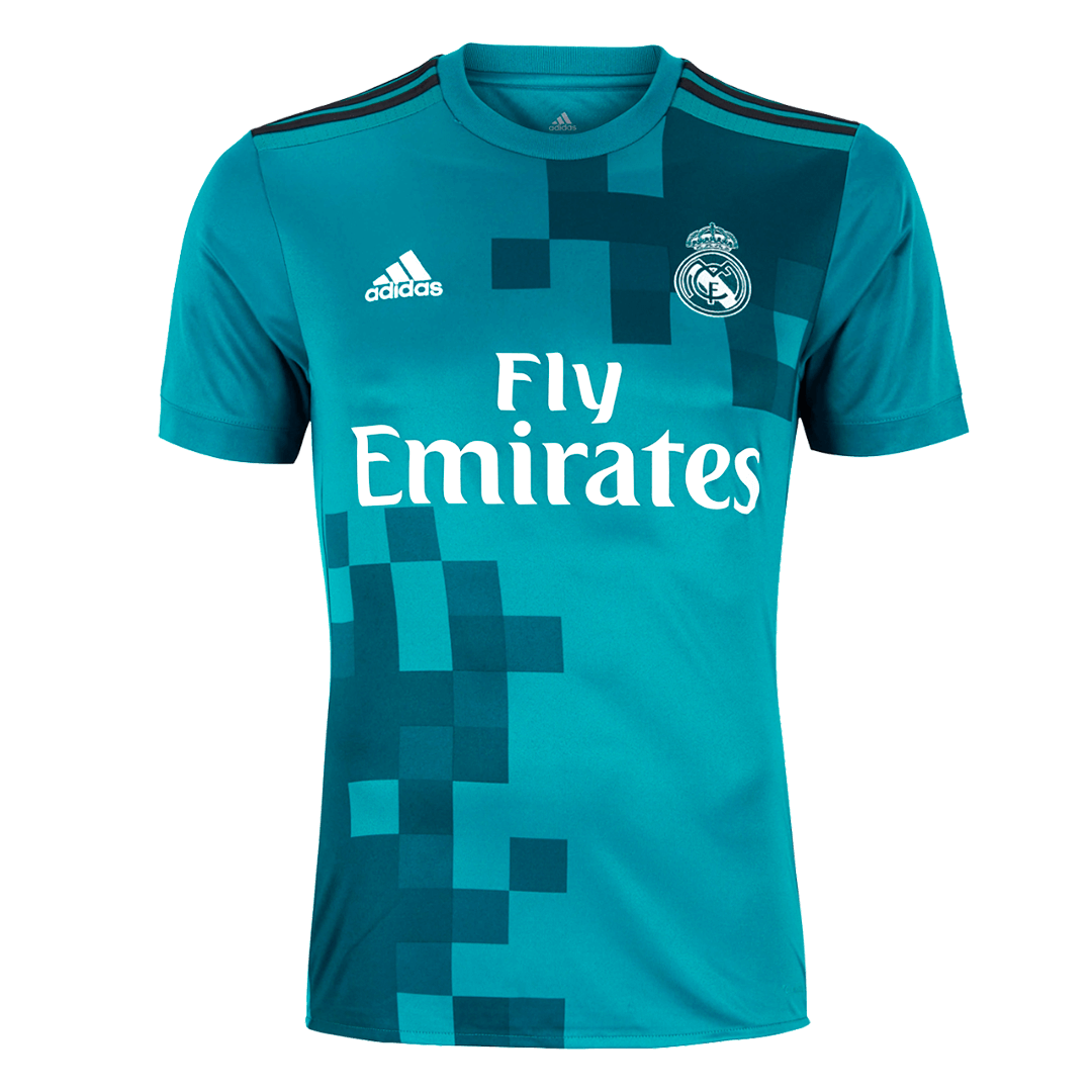 Retro Real Madrid Mens Third Away Soccer Jersey 2017/18 Blue