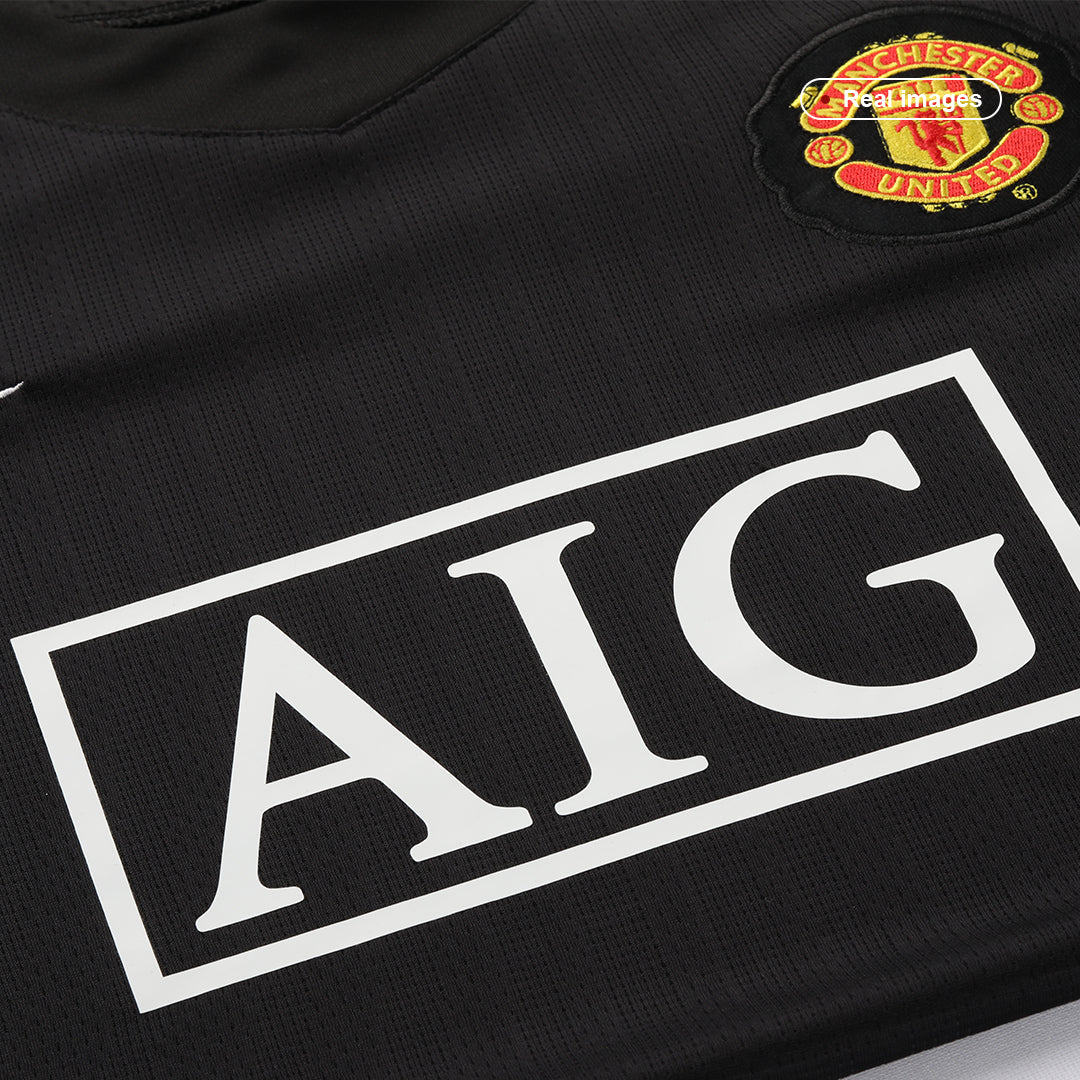 Retro RONALDO #7 Manchester United Mens Away Soccer Jersey 2007/08 Black