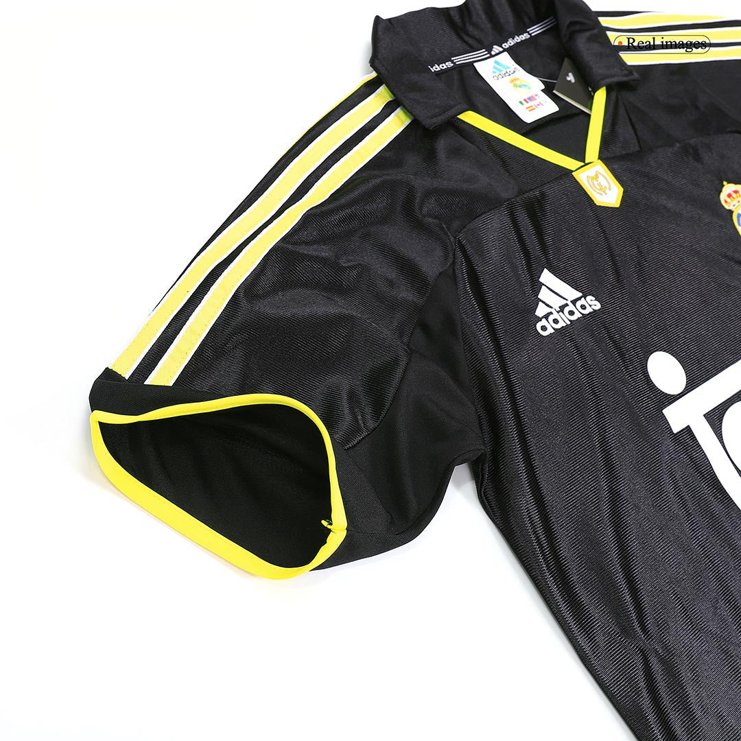 Retro Real Madrid Mens Away Soccer Jersey 1999/00 Black