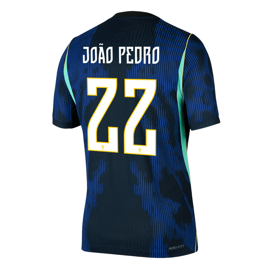 JOÃO PEDRO #22 Brazil Mens Away Soccer Jersey World Cup 2026 Navy - Player Version
