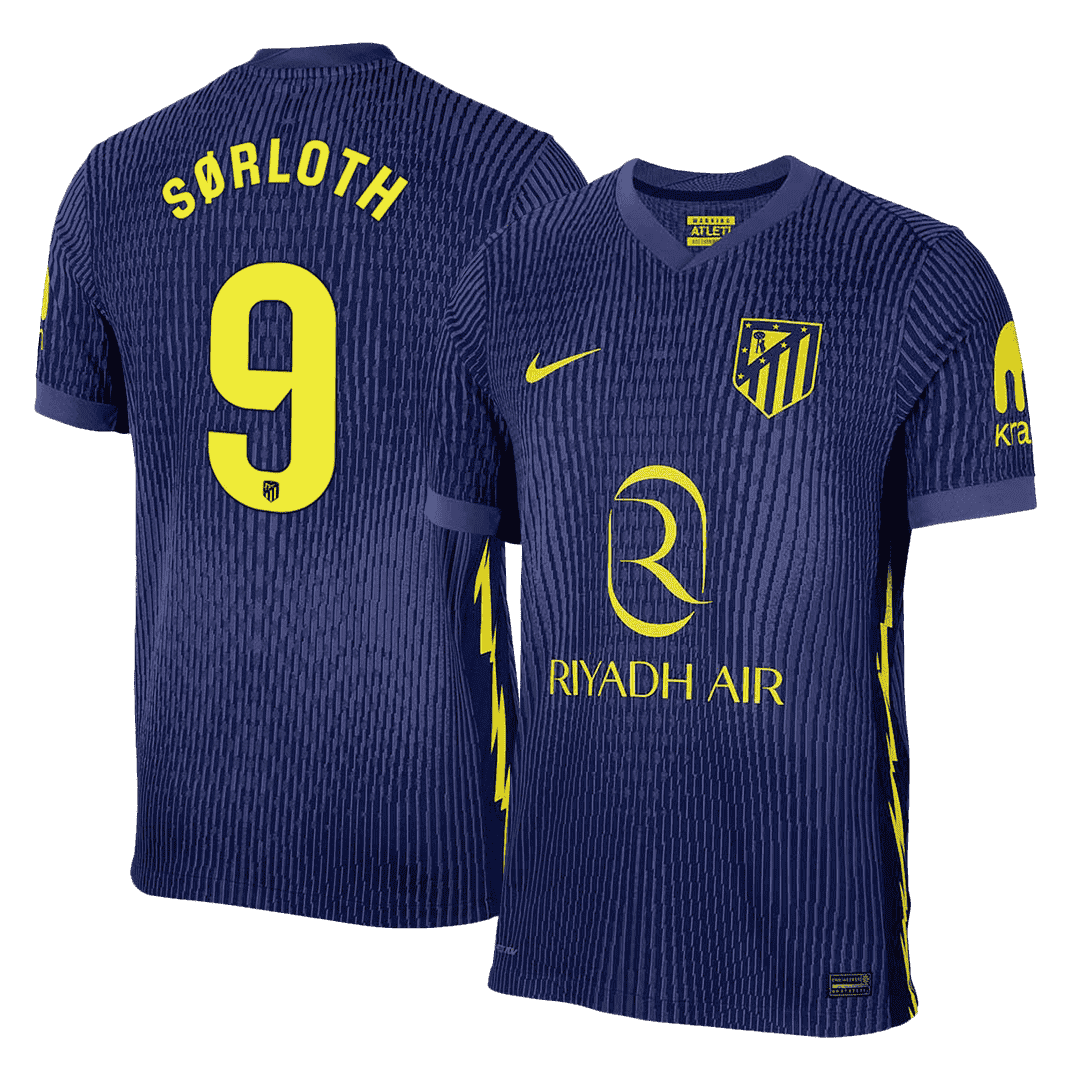 SØRLOTH #9 Atletico Madrid Mens Away Soccer Jersey 2025/26 Navy - Player Version