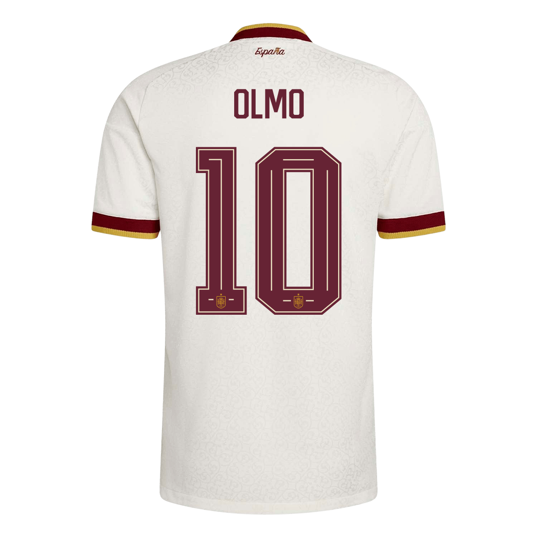 OLMO #10 Spain Mens Away Soccer Jersey World Cup 2026 White - Player Version