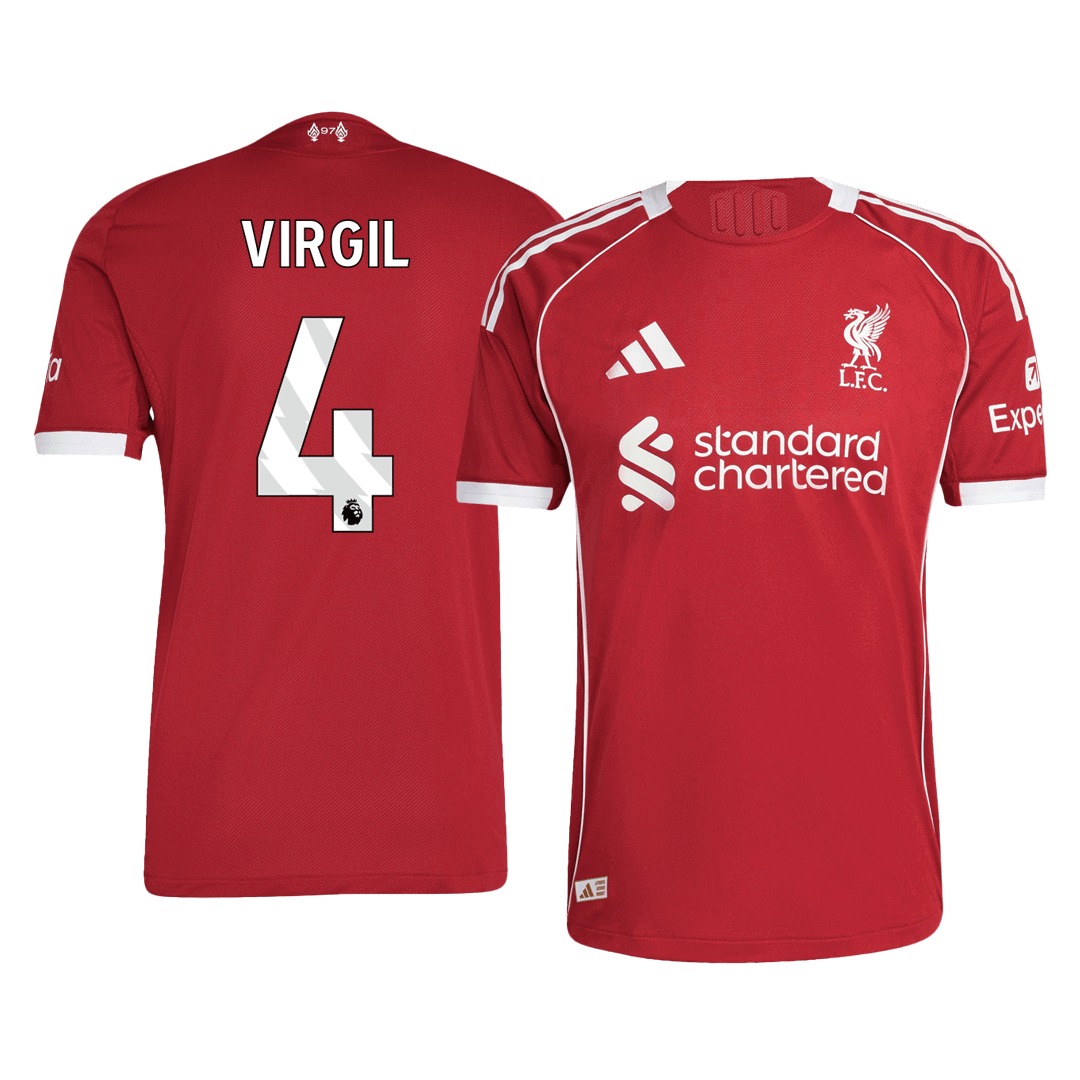 VIRGIL #4 Liverpool Mens Home Soccer Jersey 2025/26 Red - Player Version