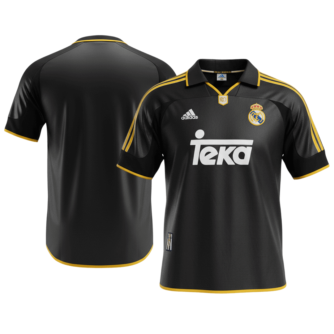 Retro Real Madrid Mens Away Soccer Jersey 1999/01 Black