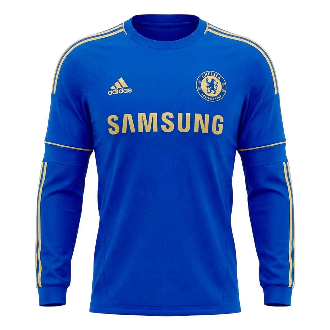 Retro Chelsea Mens Home Long Sleeve Soccer Jersey 2012/13 Blue