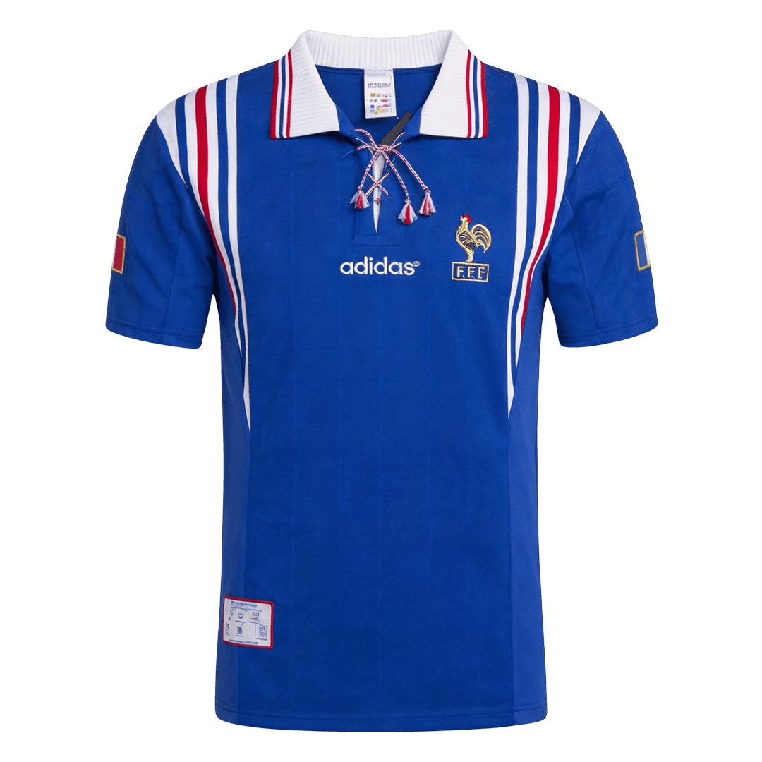 Retro France Mens Home Soccer Jersey 1996 Blue