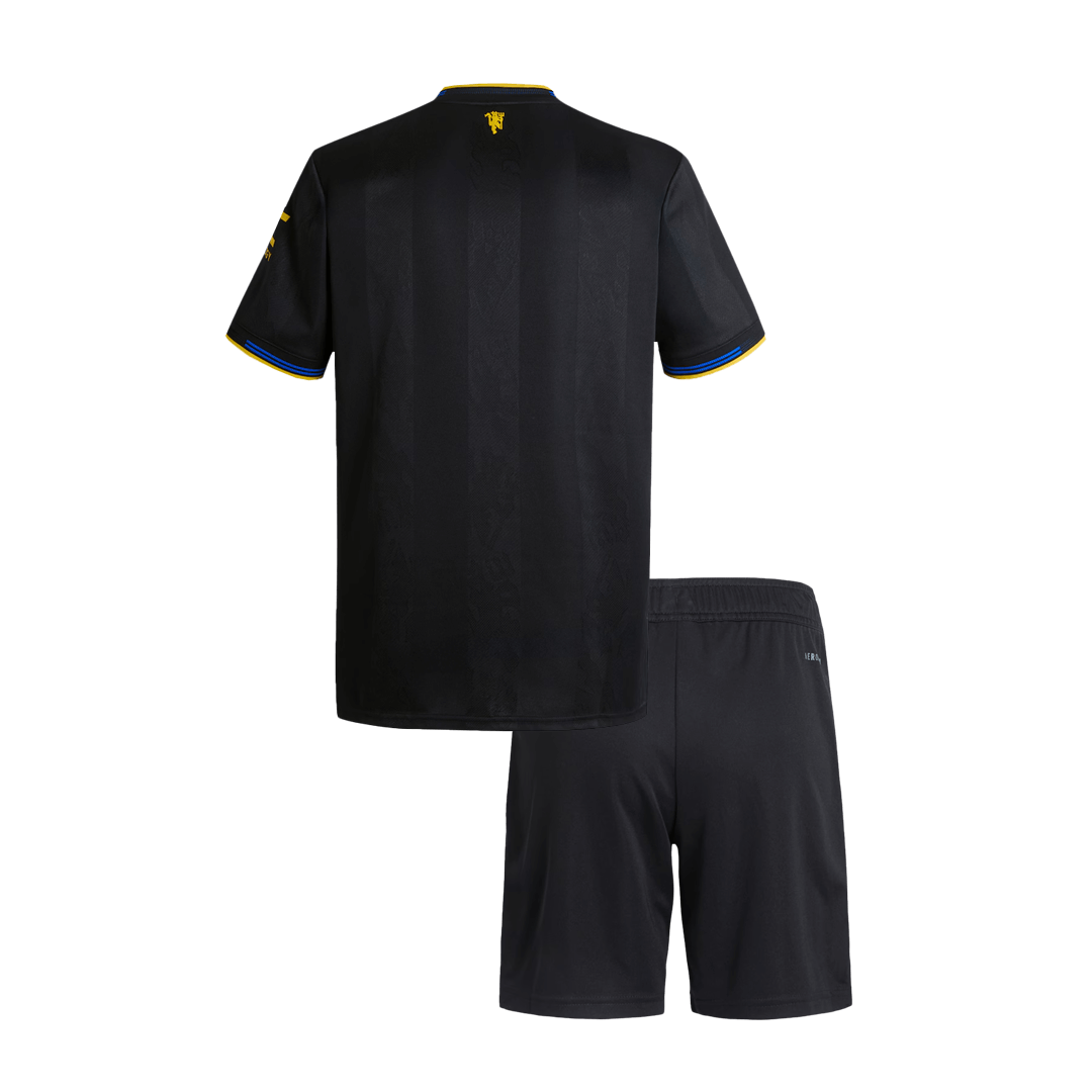 Manchester United Kids Third Away Soccer Kit 2025/26 Black