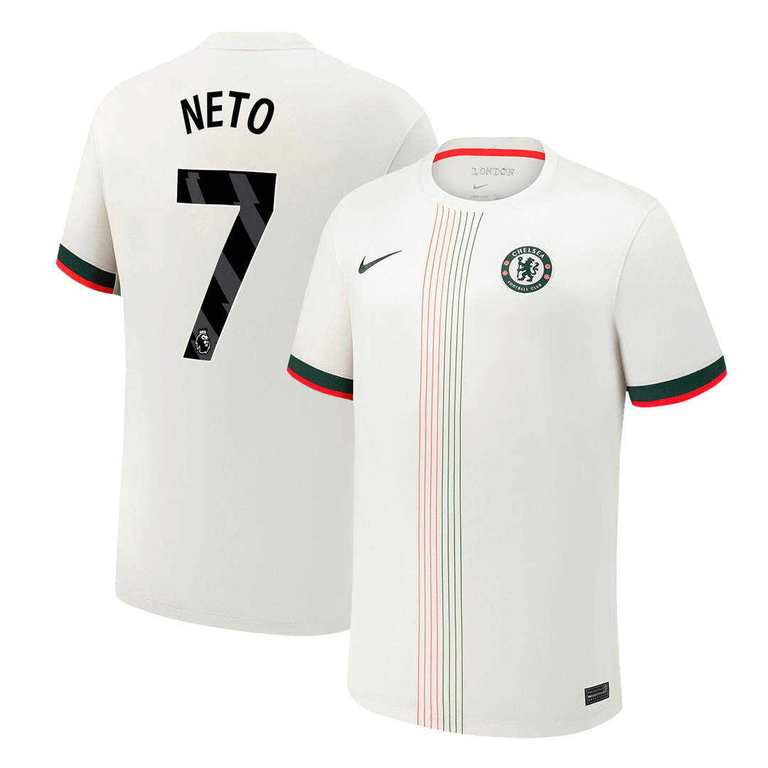 NETO #7 Chelsea Mens Away Soccer Jersey 2025/26 White